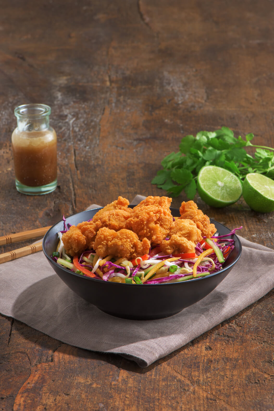 Crispy Karaage with Asian Mango Slaw