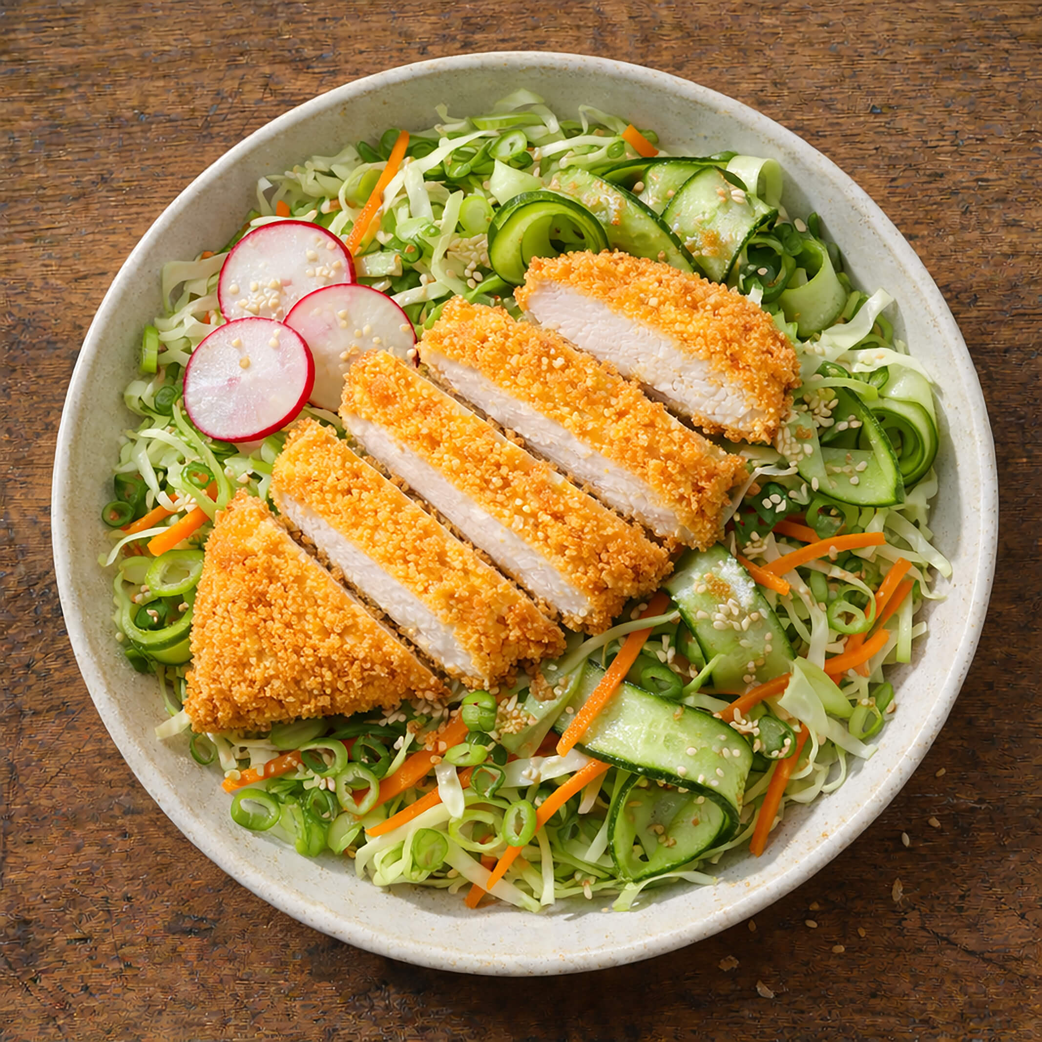 Sesame Chicken Katsu Salad